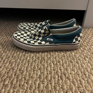blue checkered vans